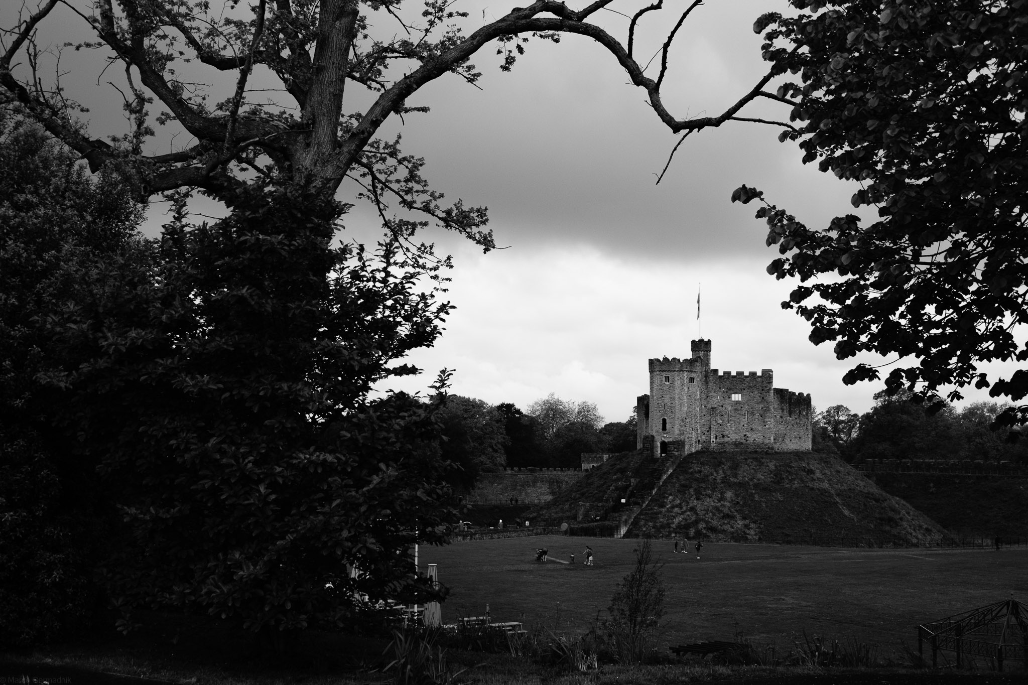 Inner Cardiff Castle as seen form the outer wall
